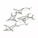 eagle rays swimming tattoo design idea