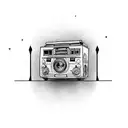 old school ghetto blaster tattoo design idea
