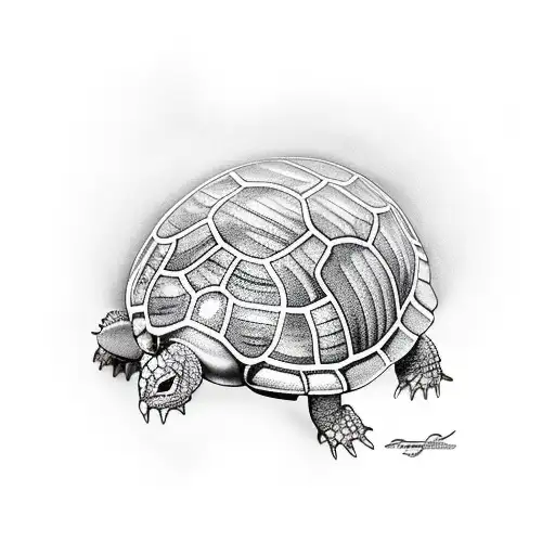 tortue et soleil tattoo design idea
