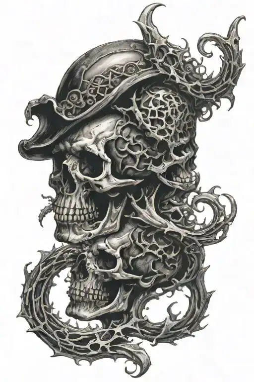 dark and morbid souls tattoo design idea