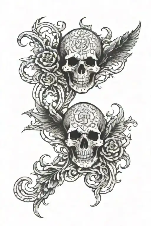 dark and morbid souls tattoo design idea