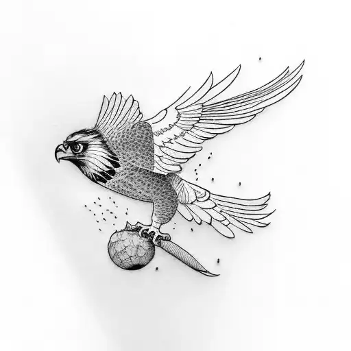 small flying philippine eagle for hip tattoo tattoo design idea