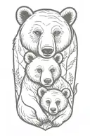 baby bear with mama bear tattoo design idea