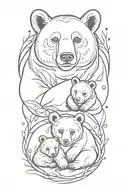 baby bear with mama bear tattoo design idea
