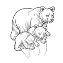 baby bear with mama bear tattoo design idea