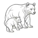 baby bear with mama bear tattoo design idea