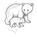 baby bear with mama bear tattoo design idea