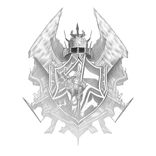knight in war one man vs army  tattoo design idea