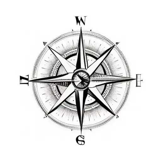 compass jimmy buffett denari tattoo design idea