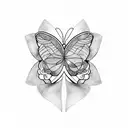 blue butterfly  tattoo design idea