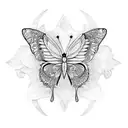 blue butterfly  tattoo design idea
