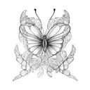 blue butterfly  tattoo design idea