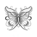 blue butterfly  tattoo design idea