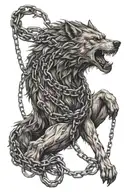 The wolf fenrir chained up tattoo design idea
