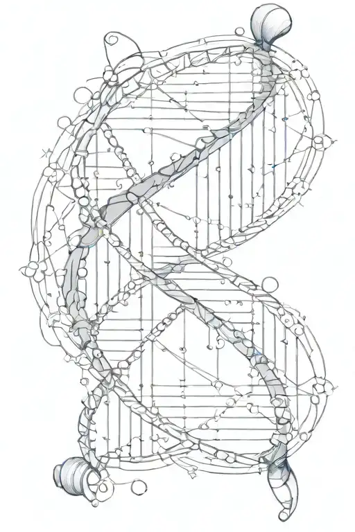 DNA strand should be formed from the sine and cosine. End is Fibonachi  tattoo design idea