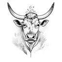 a cow that scuba dives tattoo design idea