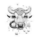 a cow that scuba dives tattoo design idea