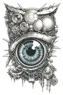 animal eye and robot eye tattoo design idea