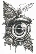 animal eye and robot eye tattoo design idea