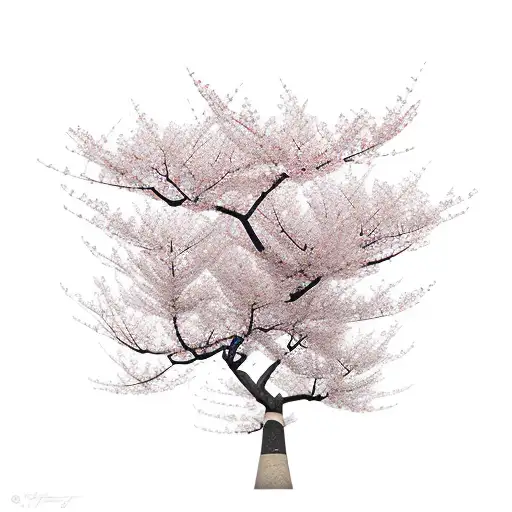 mulan cherry blossom tattoo design idea