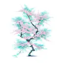 mulan cherry blossom tattoo design idea