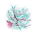 mulan cherry blossom tattoo design idea
