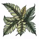gum leaf silver fern tattoo design idea