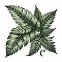 gum leaf silver fern tattoo design idea