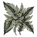 gum leaf silver fern tattoo design idea