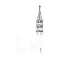 a church tower tattoo design idea