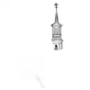 a church tower tattoo design idea