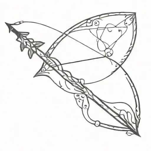 do a mix of the saggitarius sign (bow and arrow) and the libra sign (the scale) tattoo design idea