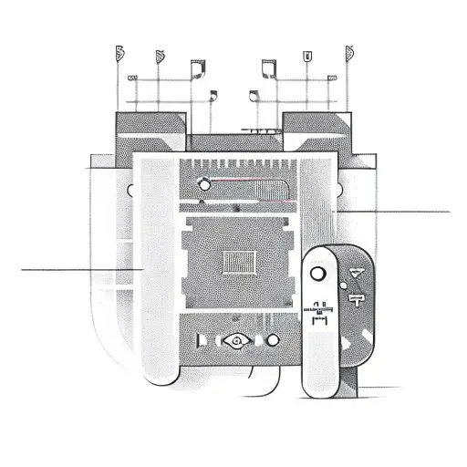 A binary code flowing into a gaming console tattoo design idea
