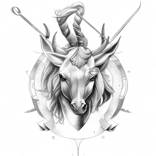 centaur with bow tattoo design idea