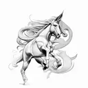 centaur with bow tattoo design idea