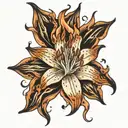flame lilly tattoo design idea