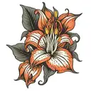 flame lilly tattoo design idea