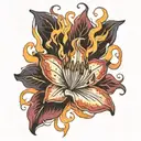 flame lilly tattoo design idea