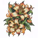 flame lilly tattoo design idea