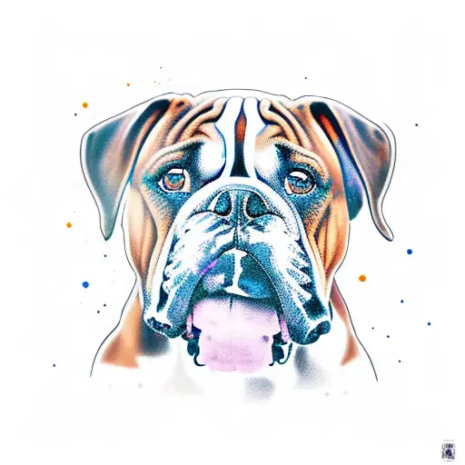 fmale boxer dog tattoo design idea