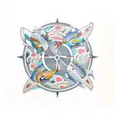 ssr stark shark wheel with koi fish japanese style tattoo design idea