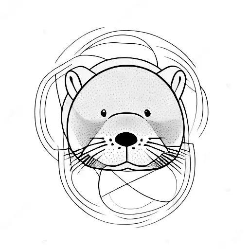 unclosed circle that evolves into an otter at one end tattoo design idea