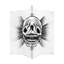 skull eating a cop car tattoo design idea