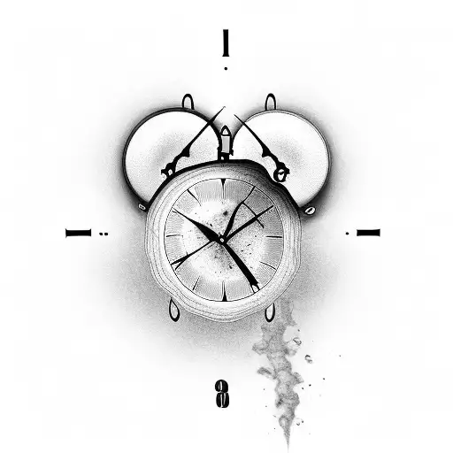 clock with 'time heals all wounds' tattoo design idea