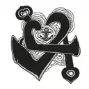 cross anchor heart tattoo design idea