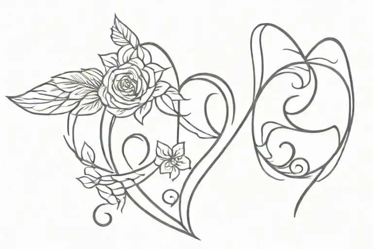 An elegant and delicate tattoo of eternal love and partnership, intricately designed to fit comfortably on the intimate  tattoo design idea