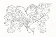 symbol of eternal love, heart, initials: J  and N, small for wrist  tattoo design idea