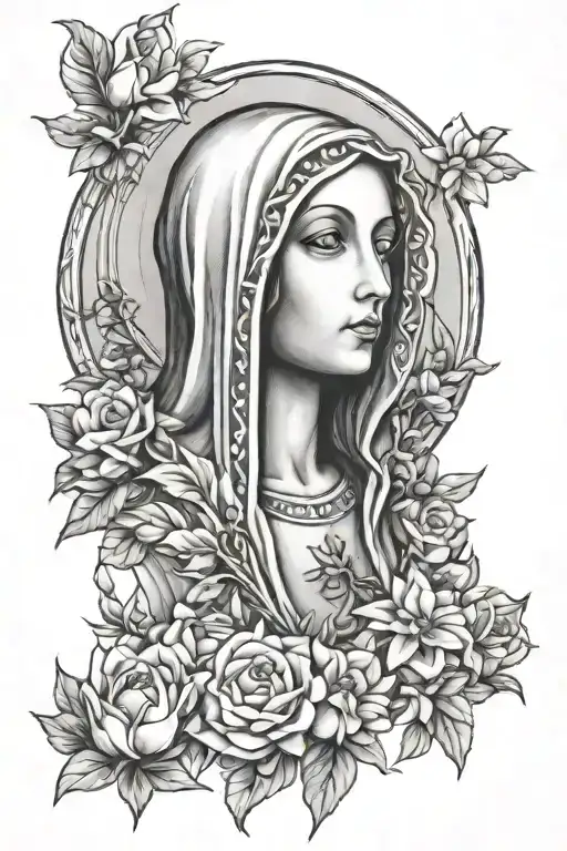 virgin mary tattoo design idea