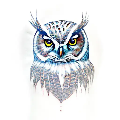 Owl native American  tattoo design idea