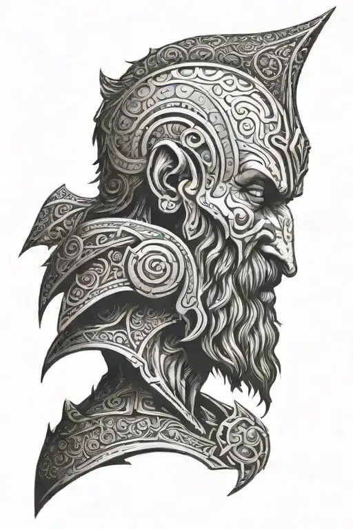 mimir god of war tattoo design idea